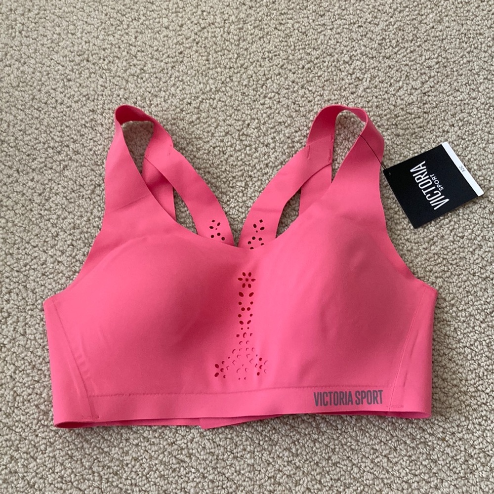 NEW Victoria’s Sport Angel Max High Support Sports Bra 32C Pink Laser Cut NWT